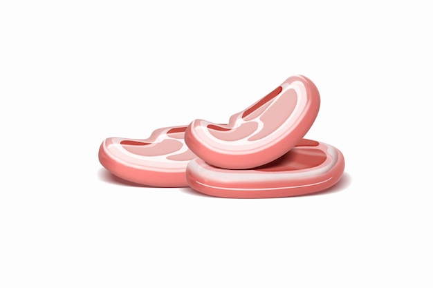 Simple stylish and 3D meat icon