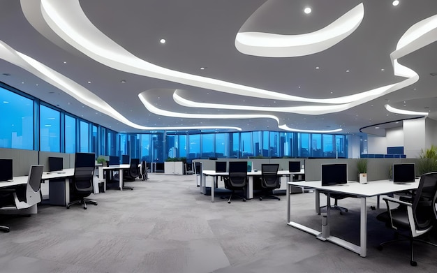 Photo simple and stylish office environment moderin interior office