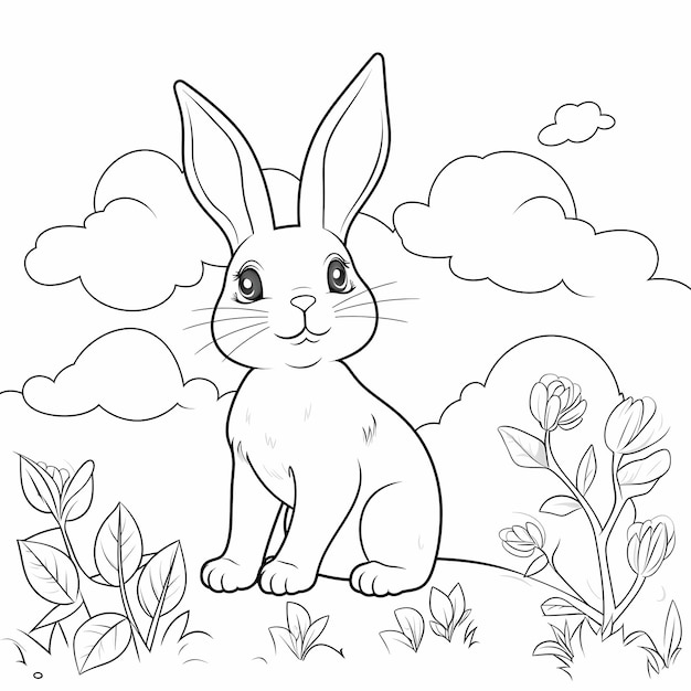 Simple and Sweet FullBody Rabbit Coloring Adventure