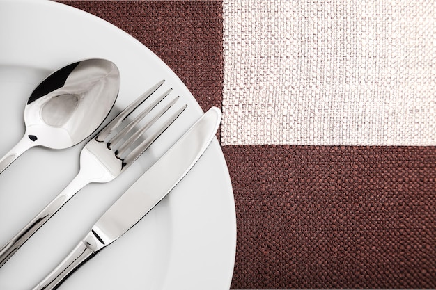 Simple table setting on background