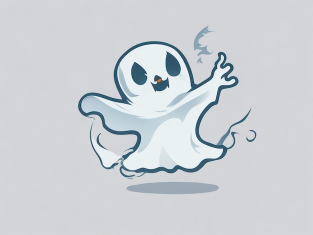 A simple vector cute dabbing Halloween ghost