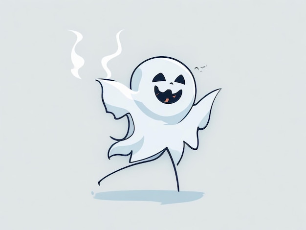 A simple vector cute dabbing Halloween ghost