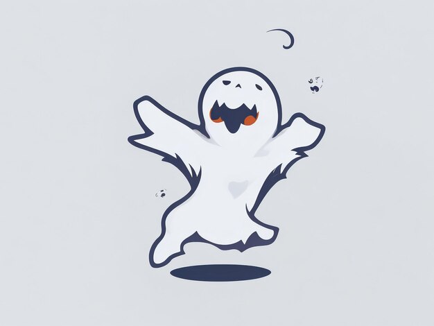 Photo a simple vector cute dabbing halloween ghost