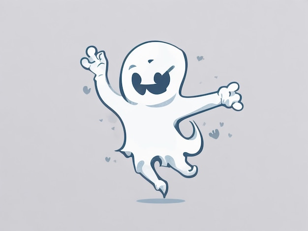 A simple vector cute dabbing Halloween ghost