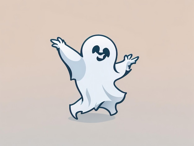 A simple vector cute dabbing Halloween ghost