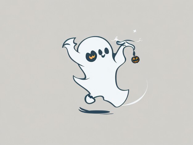 A simple vector cute dabbing Halloween ghost