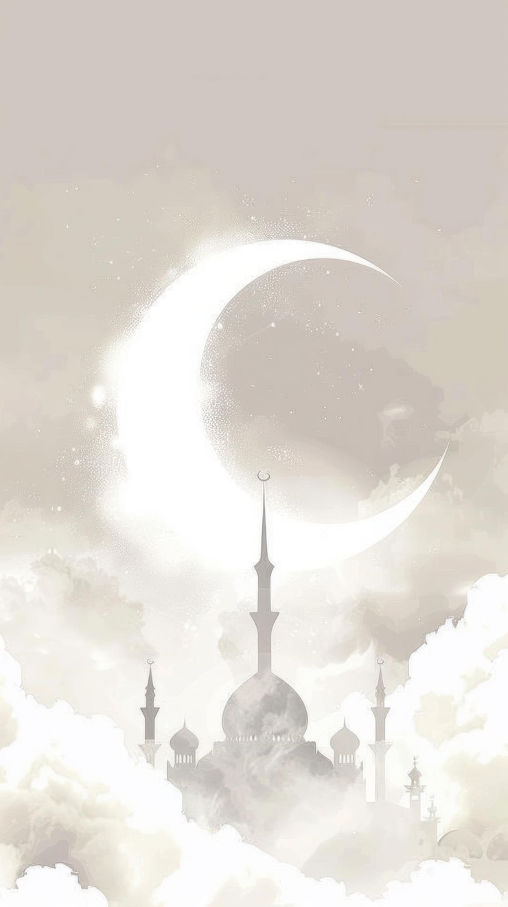 Photo simple vector eid mubarak moon architecture astronomy