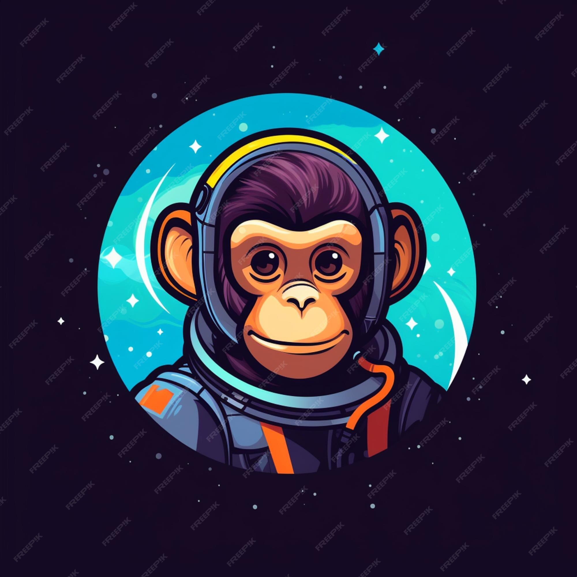 Premium Photo | A simple vector logo of a monkey in the space Generative AI