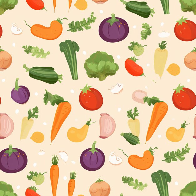 Photo simple vegetables illustration pattern