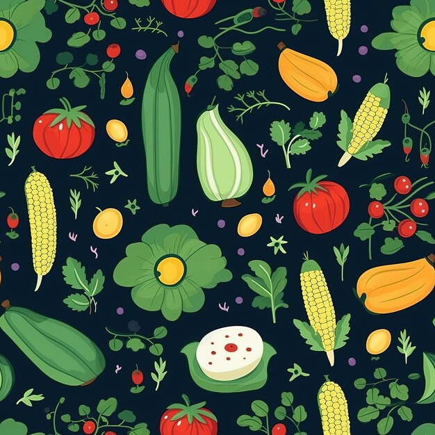 Simple vegetables illustration pattern