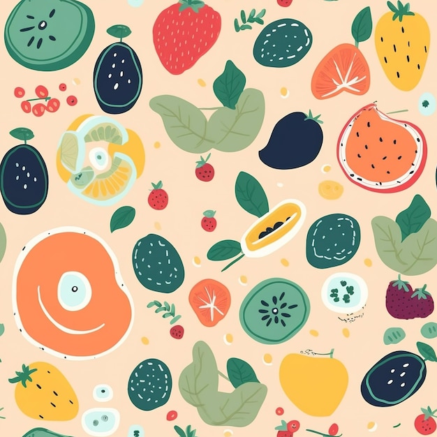 Photo simple vegetables illustration pattern