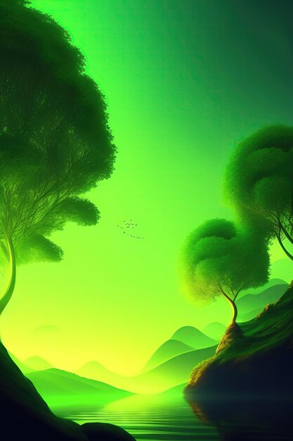 Simple wallpaper design green color