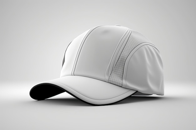 Simple white cap headwear accessory Generative AI illustration