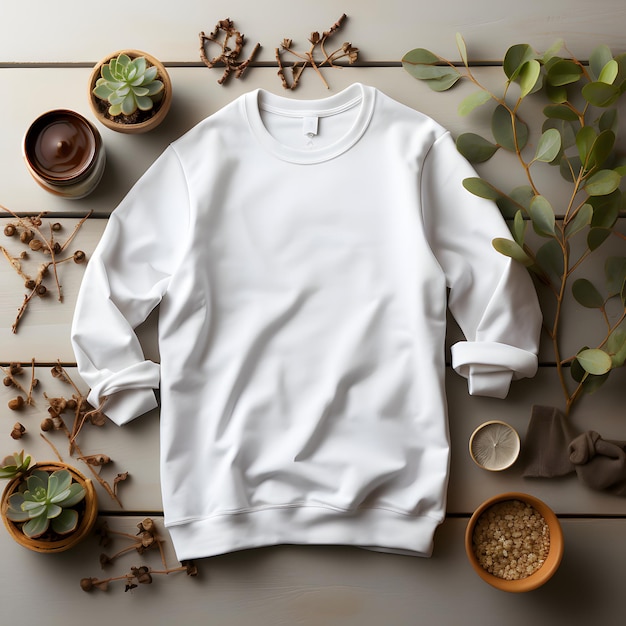 a simple white Gildan 1800 sweater on a hanger mockup is shown here with your design here in the st