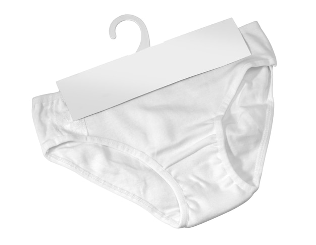 simple white girls panties isolated on whit