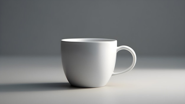 Simple white mug shadows and bright environment