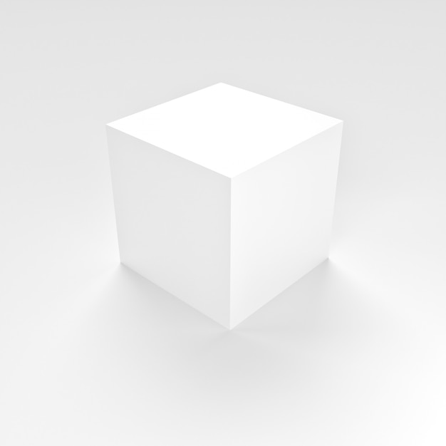 Simple White Square Box mockup on white background for minimal