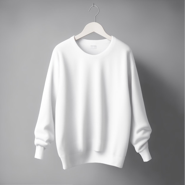 A simple white sweater on a hanger mockup