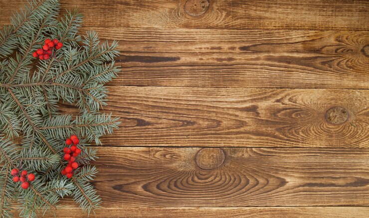 Photo simple wooden background for christmas decoration