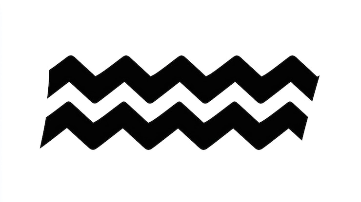 Photo a simple zigzag icon in black representing movement or a dynamic process