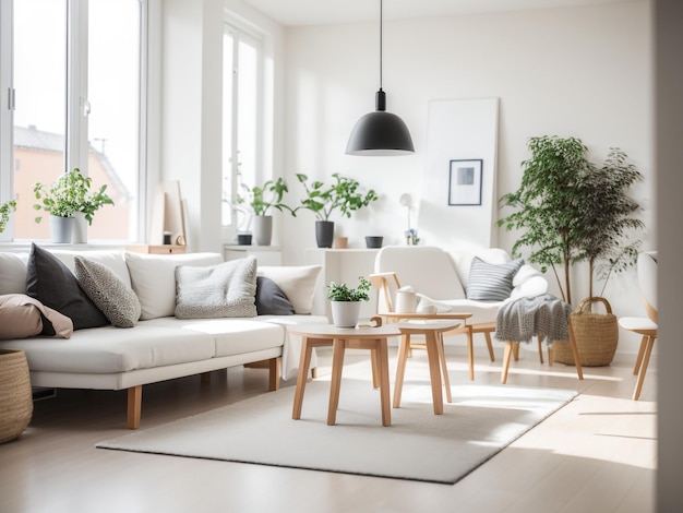사진 단순 함 과 우아 함 현대 스칸디나비아 양식 의 인테리어 집