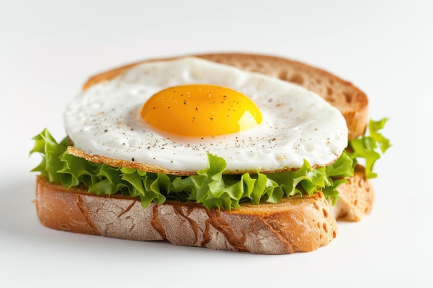 Premium Photo | The simplicity of an egg sandwich with bread isolated