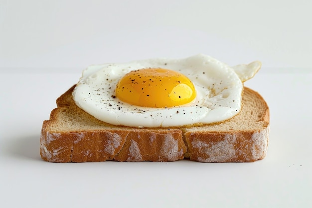 The simplicity of an egg sandwich with bread isolated on a white background