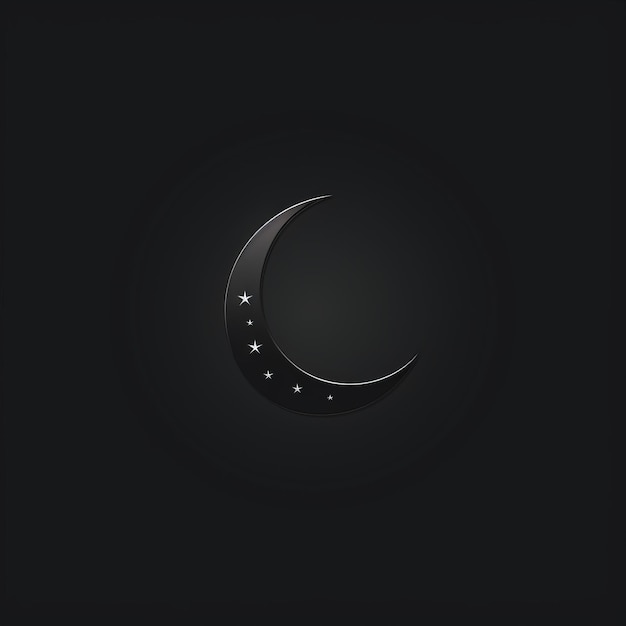 Photo simplicity unveiled a clean islamic crescent moon in black image