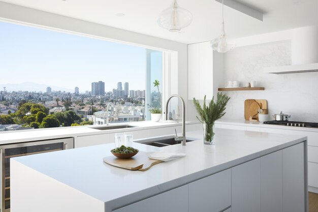 Photo simplicity in white kitchen elegance