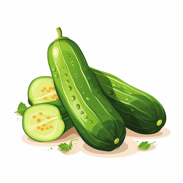 Photo simplified_flat_art_illustration_of_a_cucumber