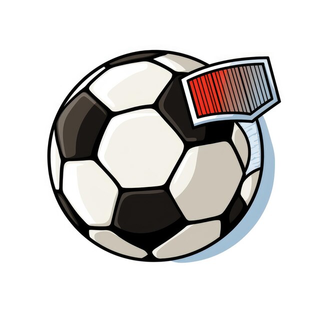 Упрощенный футбольный клип-арт с мультфильмом Билет на матч с жирными очертями