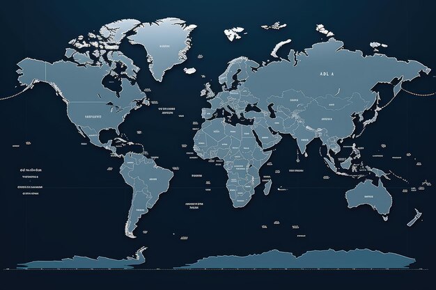 簡略化された世界地図様式化されたベクトル図生成 AI