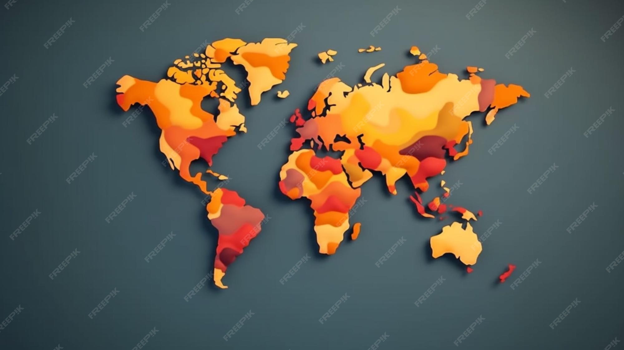 Premium AI Image | Simplified world map with a modern Generative AI