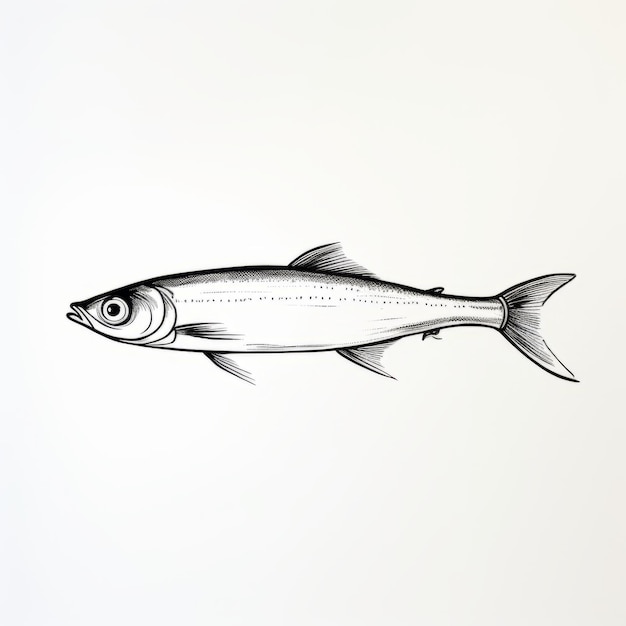 Photo simplistic cartoon fish drawing on light background