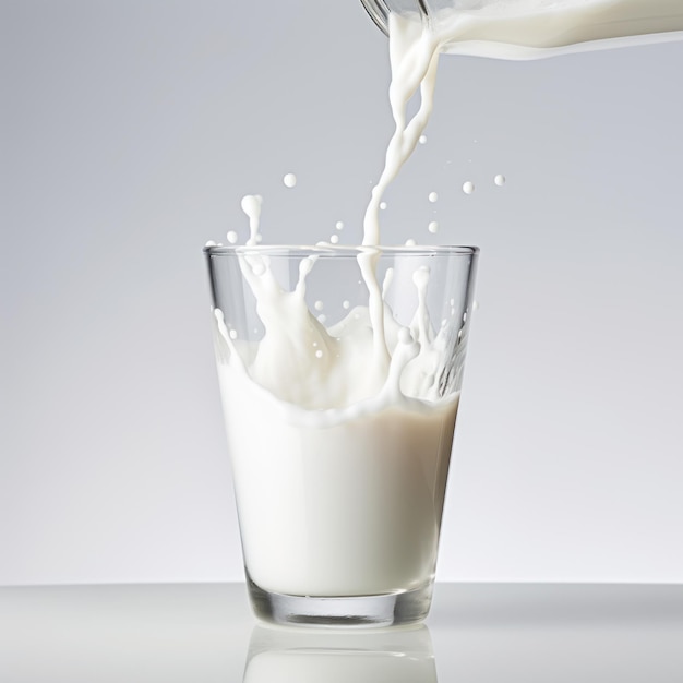 Simplistic Milk on White Background AI Generated