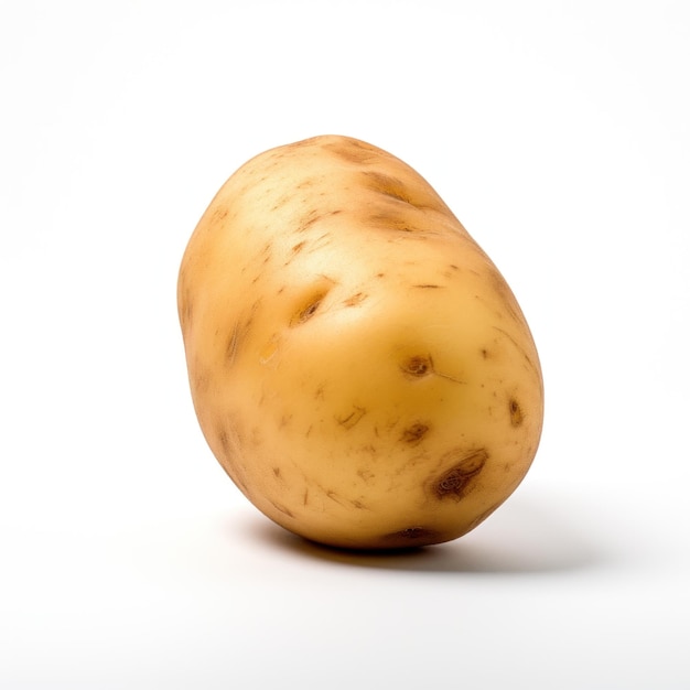 Simplistic Potato on White Background AI Generated