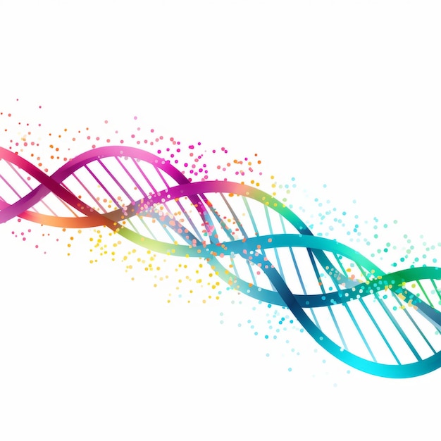 Simplistic Vector Graphic DNA on a White Background
