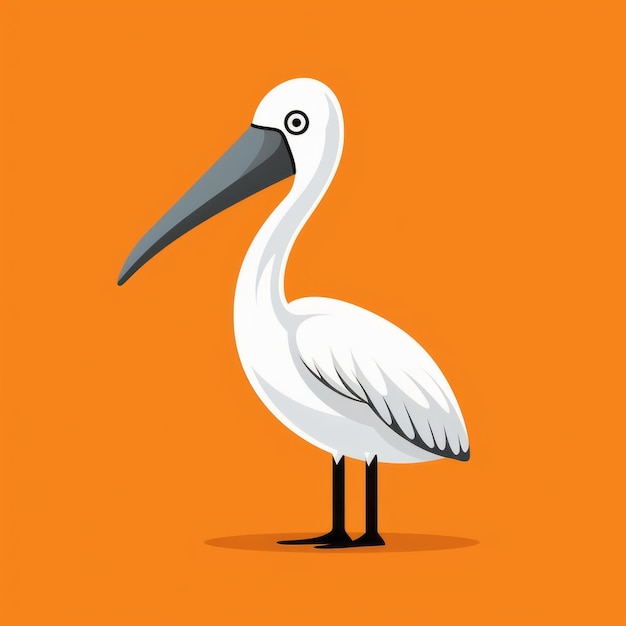 Simplistic White Bird Illustration On Vibrant Orange Background