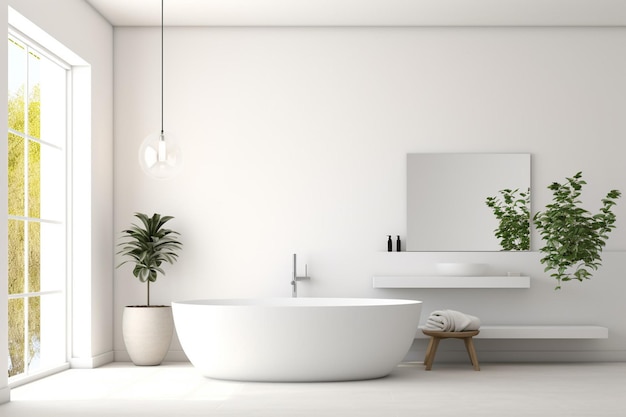 Foto il bagno è semplicemente di design pulito e luminoso.