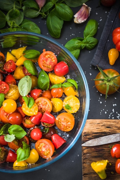 Simply italian tomatoes salad