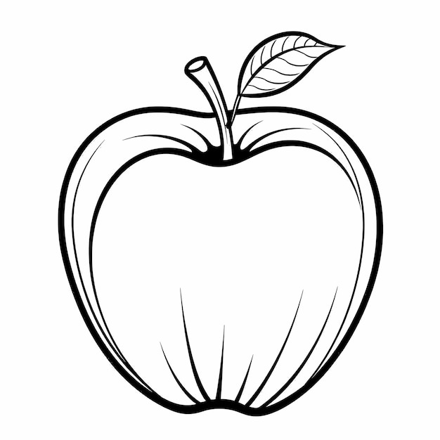 Simply Sweet Apples A Cute and Easy Black and White Coloring Page for Kids