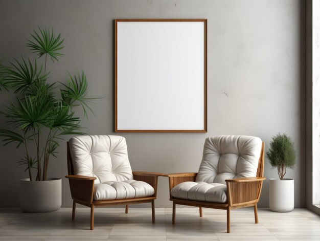 Simulated Minimalistic Wall Art Mockup