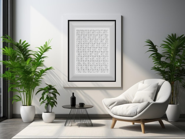 Simulated Minimalistic Wall Art Mockup