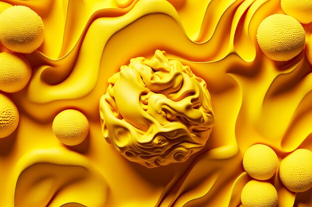 Simulated textured yellow ball plasticine texture