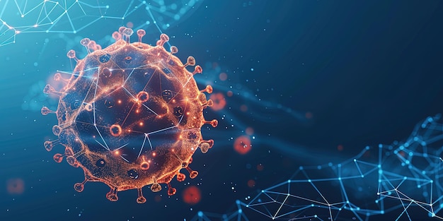 simulation of the coronavirus virus floating