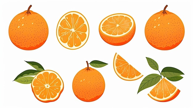 sinaasappels en citroenen op een witte achtergrond.