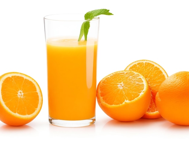 Sinaasappelsap geïsoleerd op een witte achtergrond