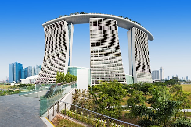 SINGAPORE - 18 OKTOBER 2014: Marina Bay Sands is een geïntegreerd resort tegenover Marina Bay in Singapore.