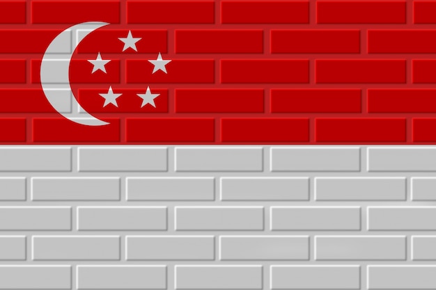 Singapore brick flag illustration