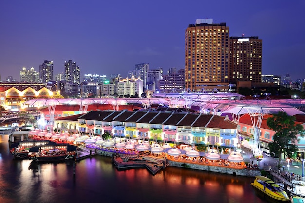 Photo singapore city at night